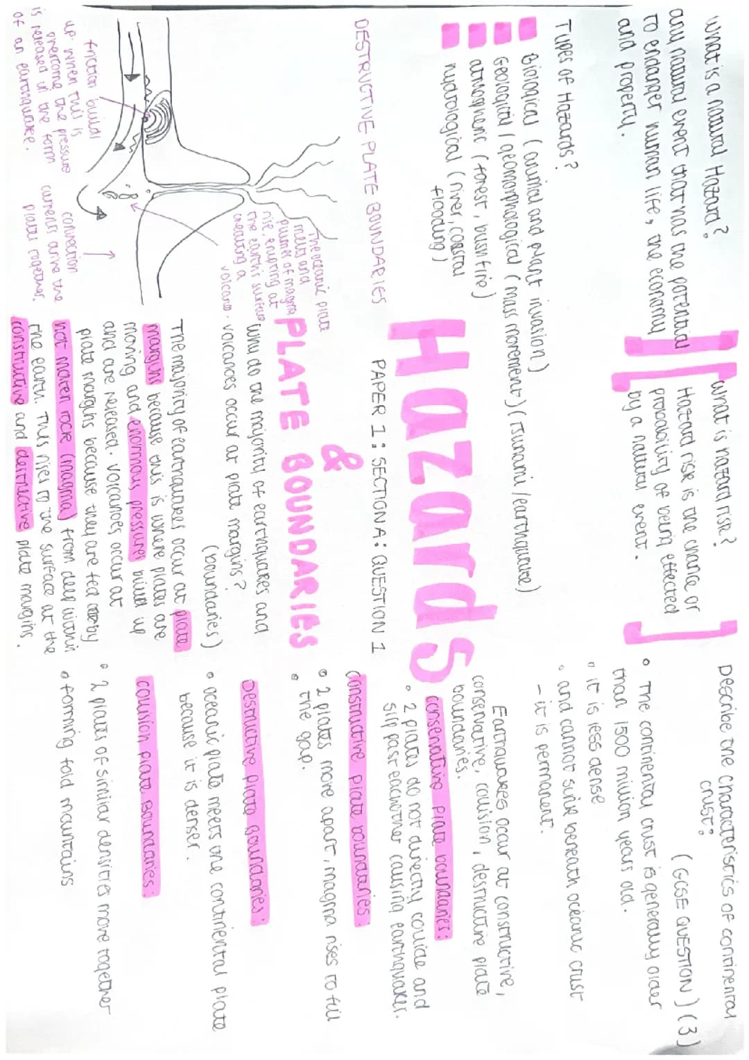 Geography AQA Paper 1 notes (simple)