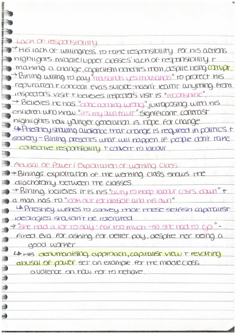 Mr. Birling
(essay plan for Aurther)
info
→symbol of capitalism, middicciass rader generation
→ Priesney uses him to nidicure the middleclas
