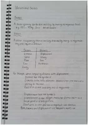 Know Vectors and Scalars Notes and PPQs Physics Nat5 thumbnail