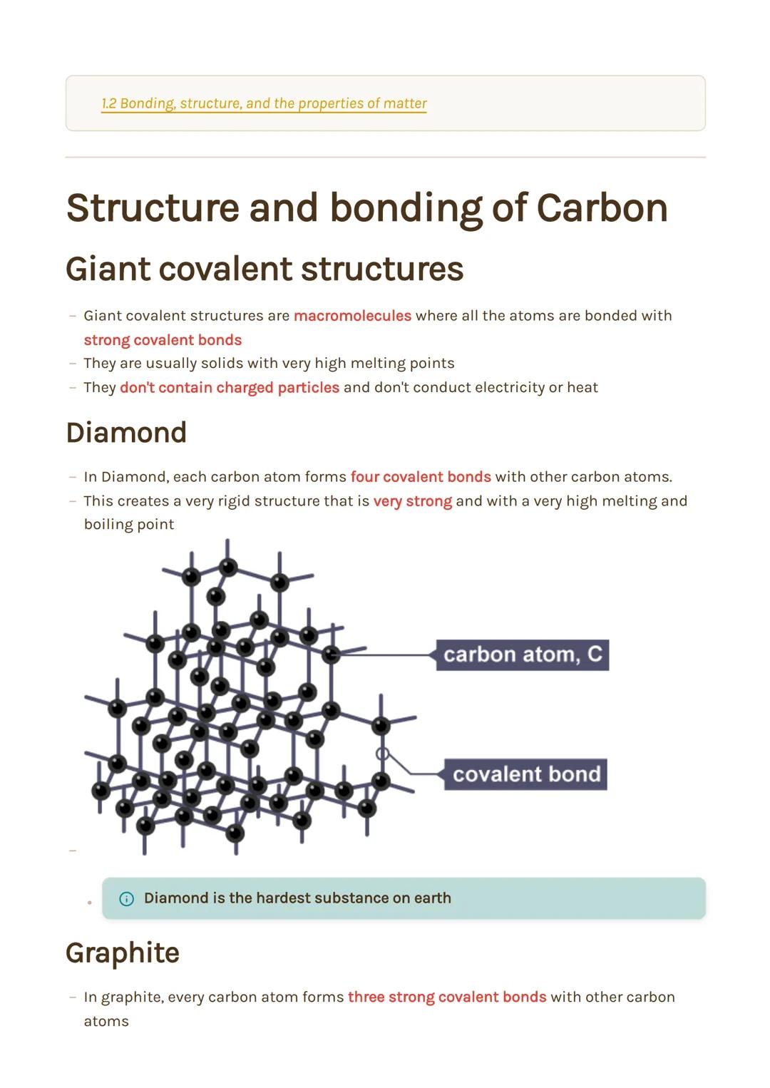 1.2.3 Structure and bonding of Carbon