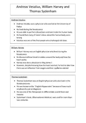 Know Vesalius, Sydenham and Harvey thumbnail