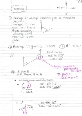 Know Bearings Maths GCSE year 11 thumbnail