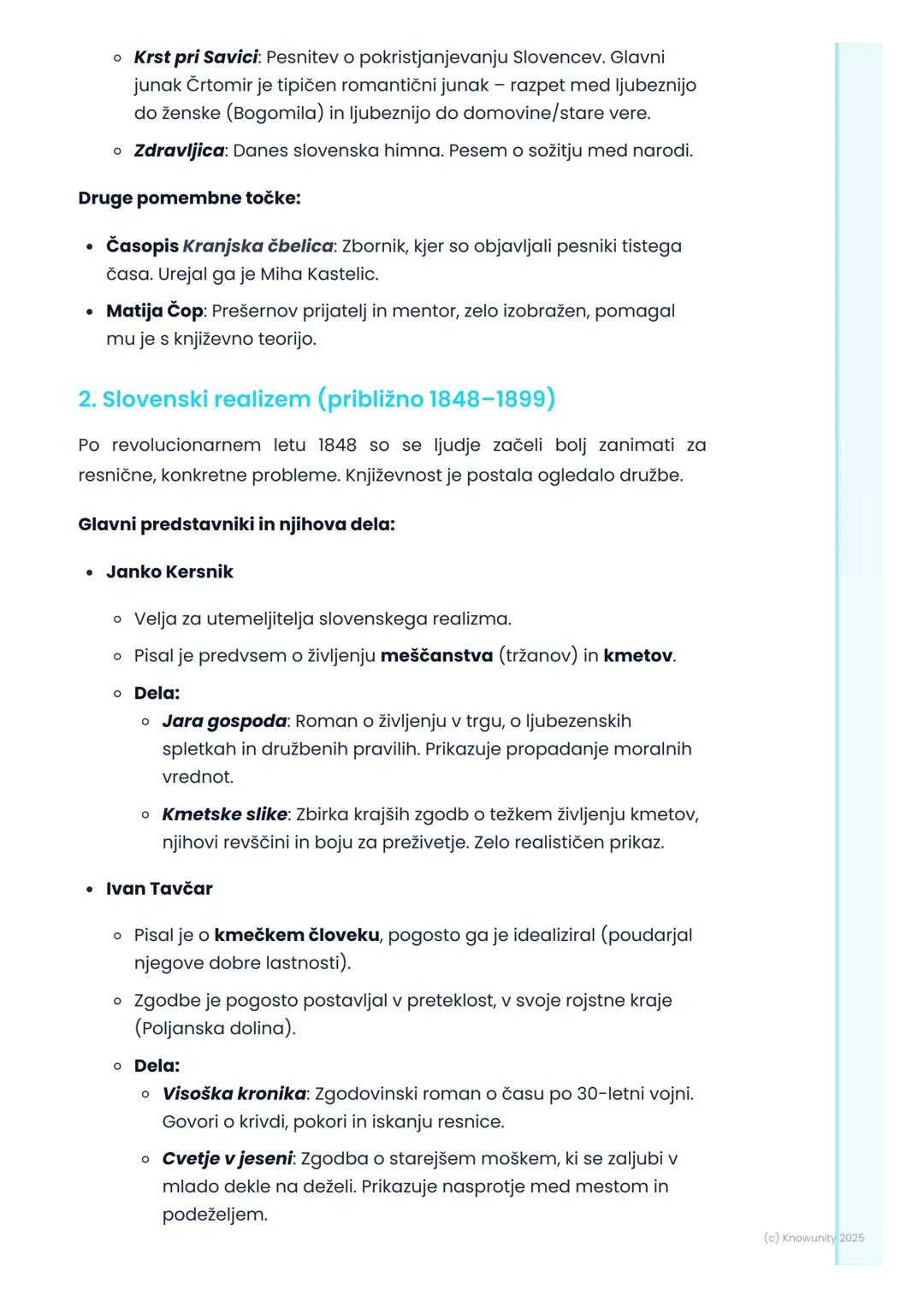 # Slovenska književnost od
romantike do realizma

Pregled obdobja: Od romantike do realizma

To je obdobje v 19. stoletju, ko se je slovensk