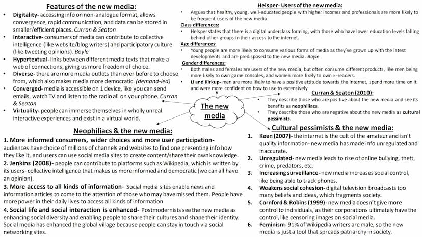 Media
Full topic revision Topic key words:
1. Media- a means of gaining information.
2. Mass media- a mode of information that reaches a lar