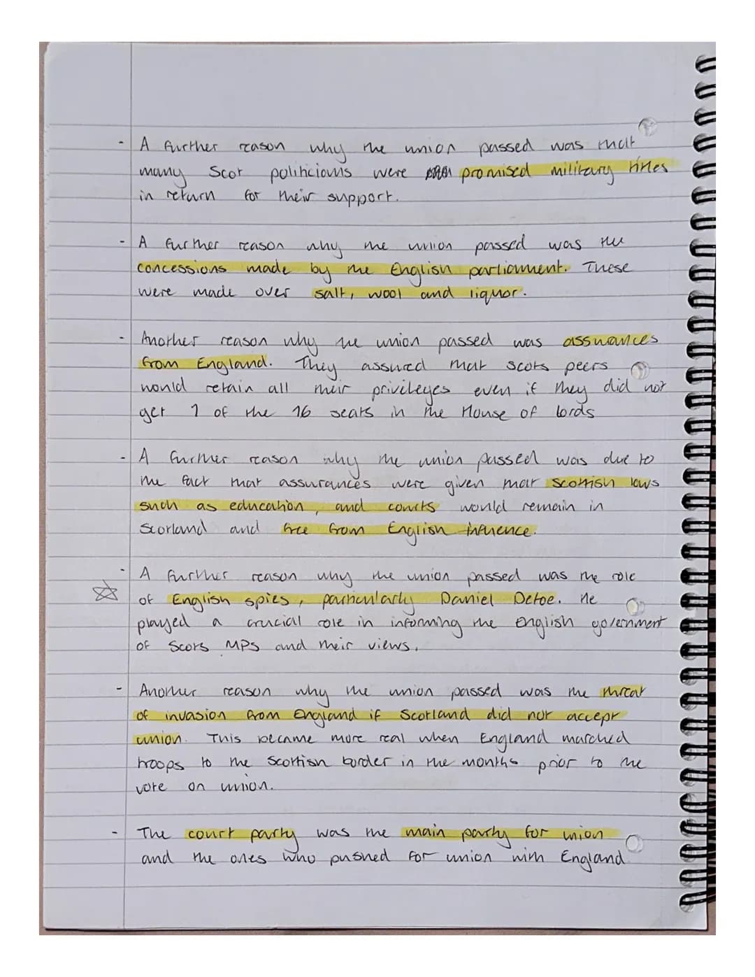 SECTION
3: Reasons for the passing of the union
the Union passed
Scotland was in a
the
failur
of
the Darien scheme and
with England would im