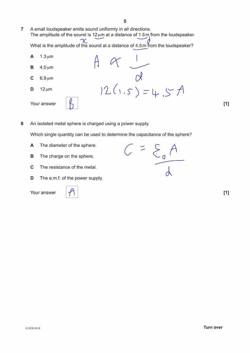 6905012258
OCR
Oxford Cambridge and RSA
A Level Physics A
H556/02 Exploring physics
Friday 8 June 2018 - Morning
Time allowed: 2 hours 15 mi