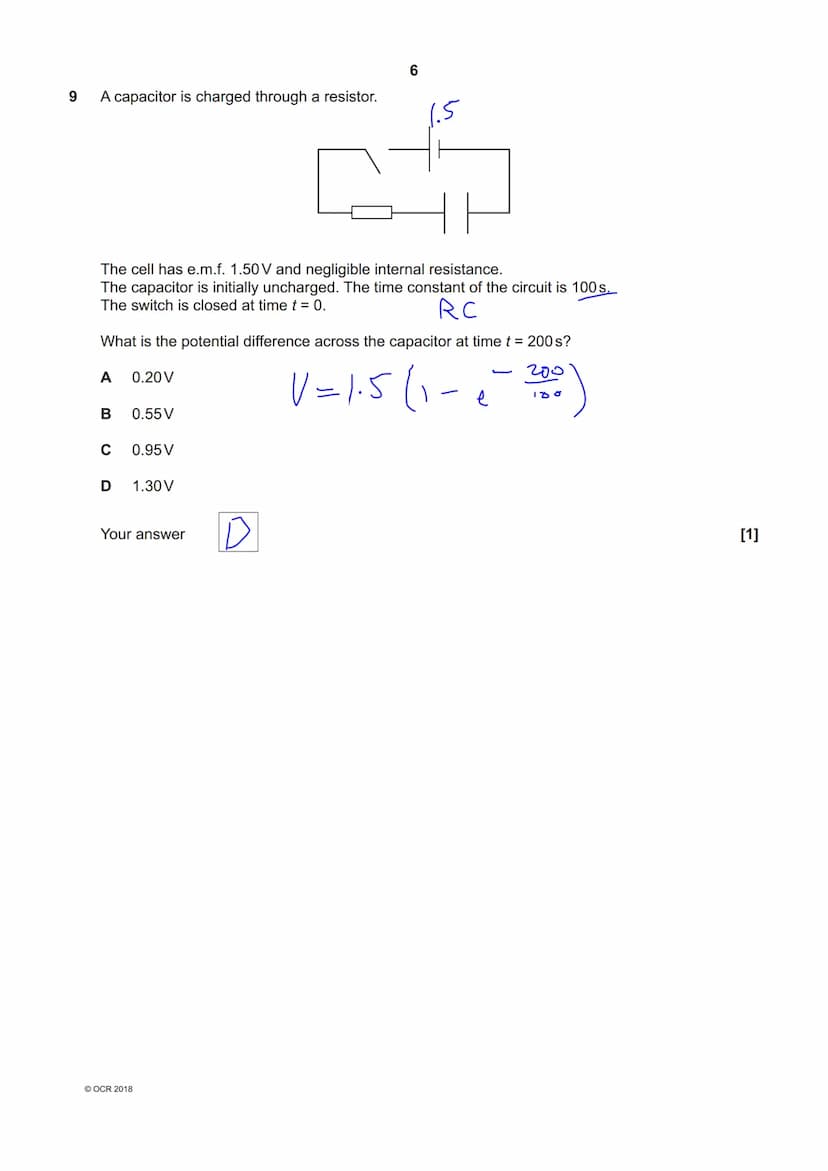 6905012258
OCR
Oxford Cambridge and RSA
A Level Physics A
H556/02 Exploring physics
Friday 8 June 2018 - Morning
Time allowed: 2 hours 15 mi