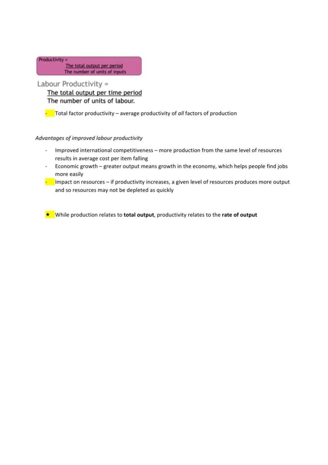 # 1-PRODUCTION AND PRODUCTIVITY

Production

- It is measured by the total output of goods and services by a firm or within an economy
- It 