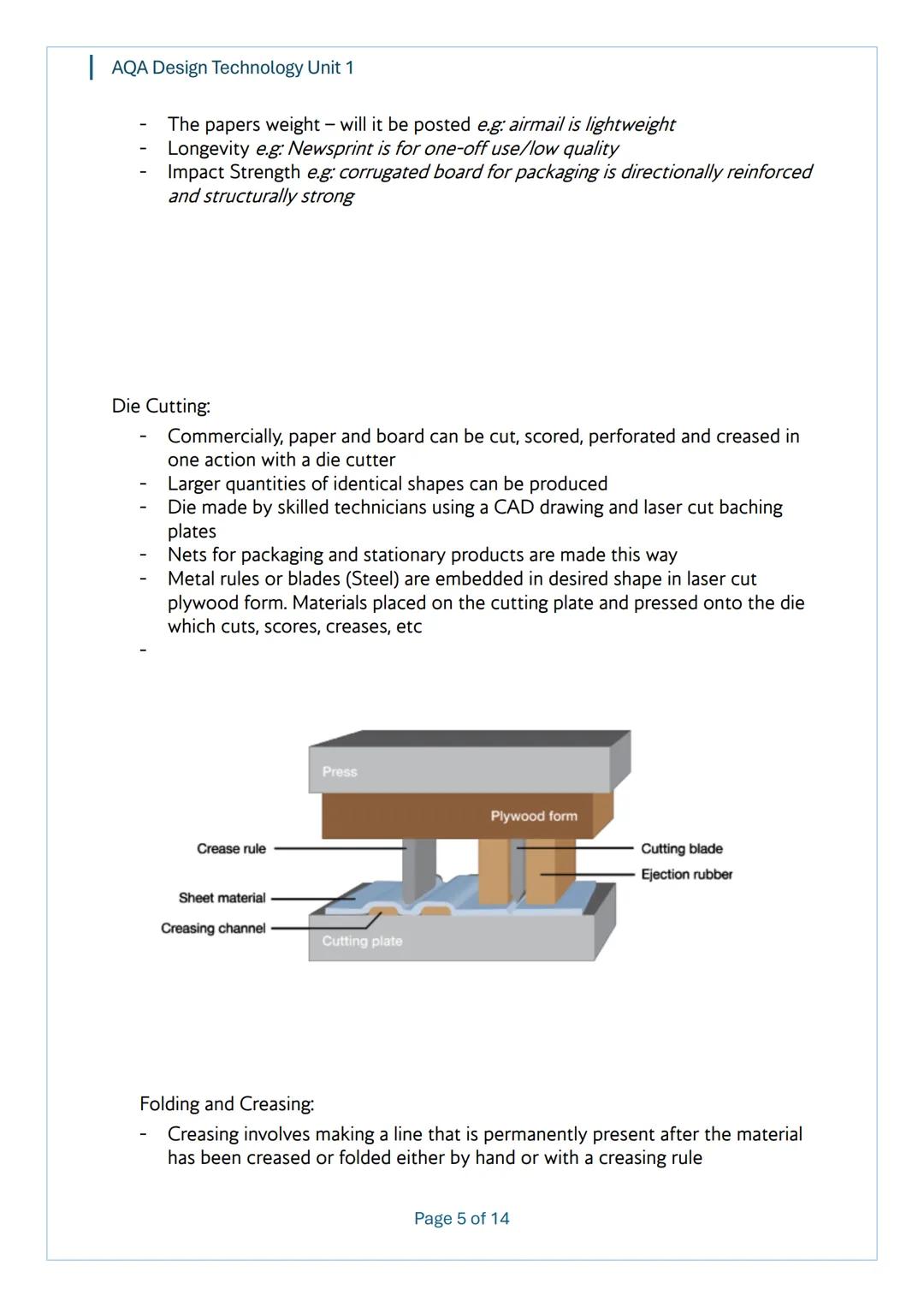 AQA Design Technology Unit 1
AQA
Design Technology
Unit 1
Content
Notes
Page 1 of 14 AQA Design Technology Unit 1
Topic 1 - Performance Char