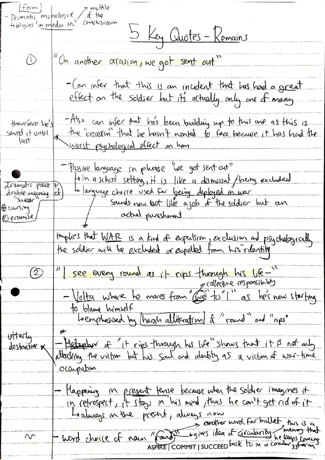5 KEY QUOTES - REMAINS