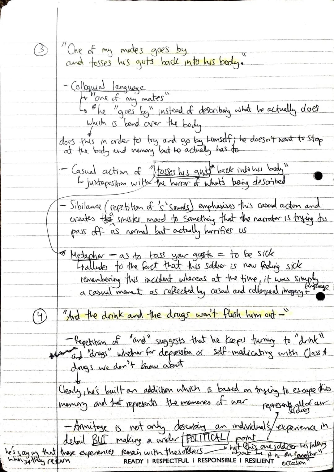 Form
middle
•Drumatic, monologue of the
Libegins in media res Conversation
5 Key Quotes - Remains
"On another occasion, we
"\
sent out
there