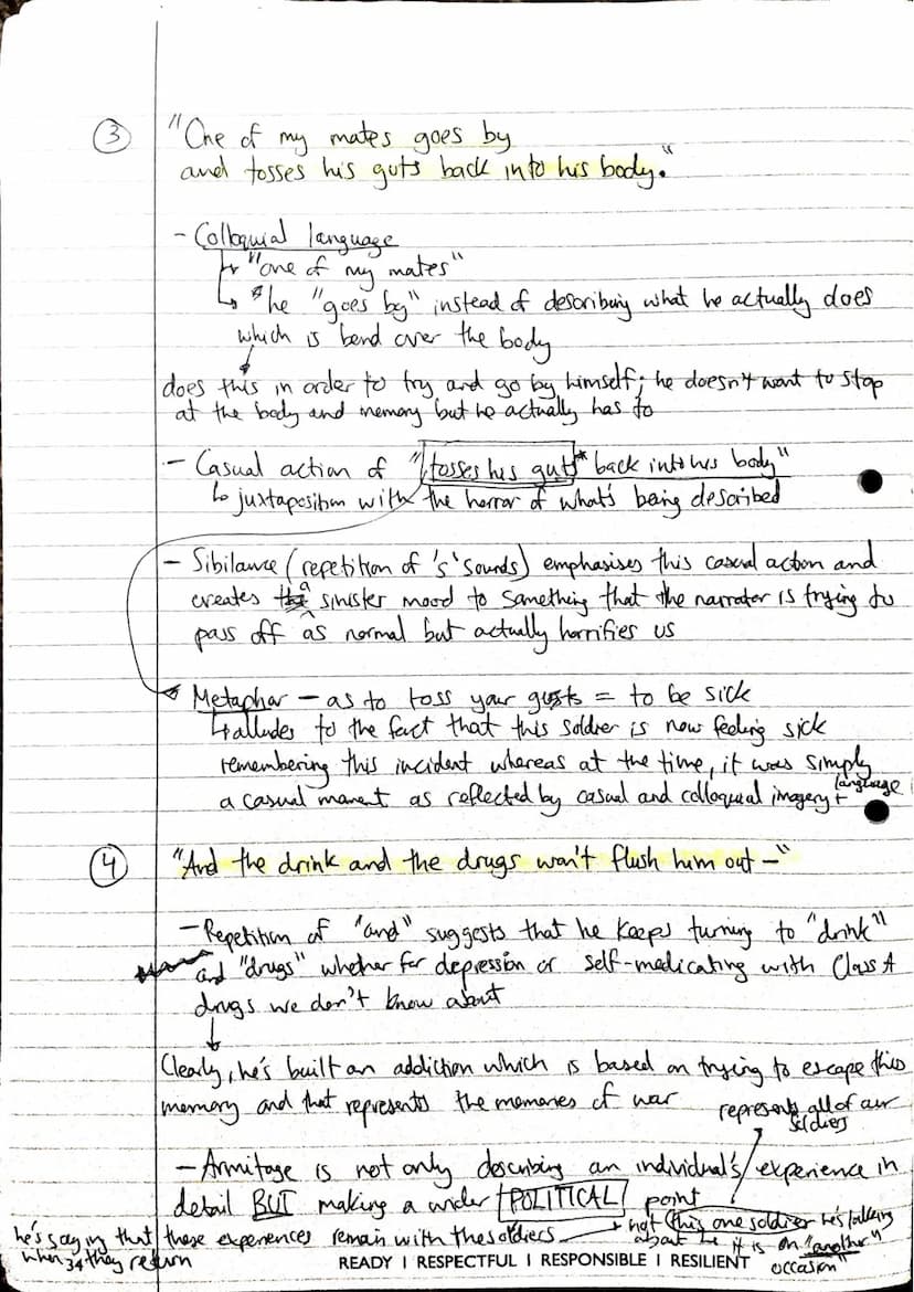 Form
middle
•Drumatic, monologue of the
Libegins in media res Conversation
5 Key Quotes - Remains
"On another occasion, we
"\
sent out
there