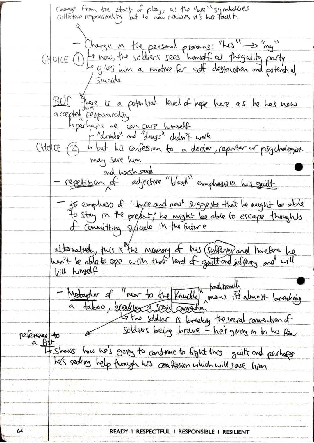 Form
middle
•Drumatic, monologue of the
Libegins in media res Conversation
5 Key Quotes - Remains
"On another occasion, we
"\
sent out
there