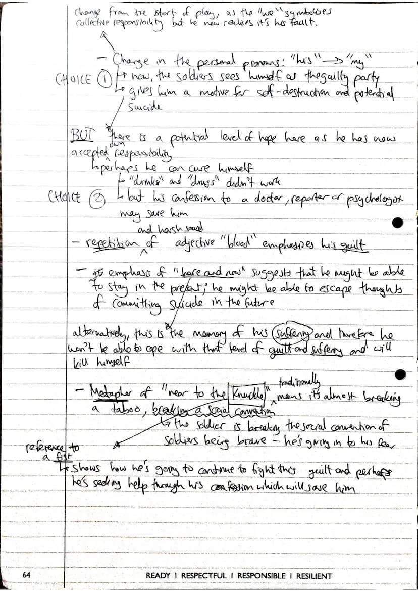 Form
middle
•Drumatic, monologue of the
Libegins in media res Conversation
5 Key Quotes - Remains
"On another occasion, we
"\
sent out
there