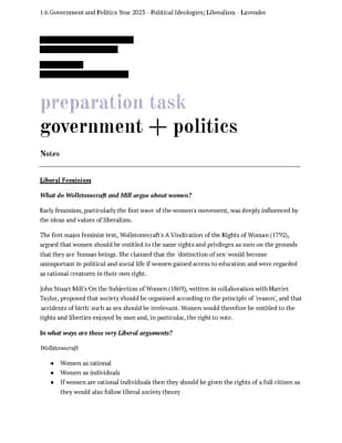 Know Liberal Feminism - Core/Other Ideologies (A Level Politics) thumbnail
