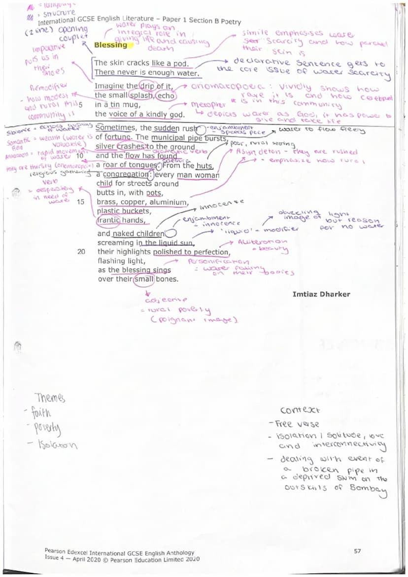 International GCSE English Literature - Paper 1 Section B Poetry
iambic
Pentameter
Tone
"
Conditional
Setting up a
condition
Reperition
Anap