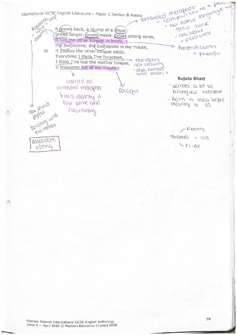 International GCSE English Literature - Paper 1 Section B Poetry
iambic
Pentameter
Tone
"
Conditional
Setting up a
condition
Reperition
Anap