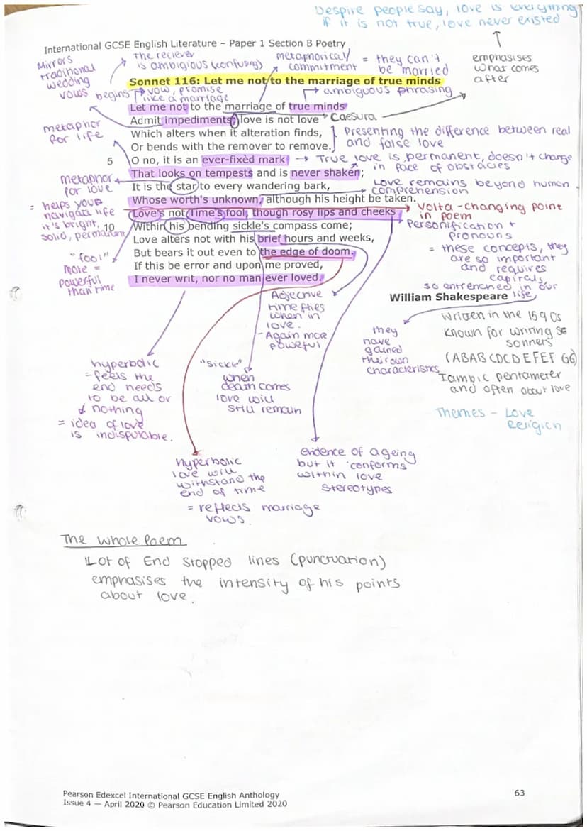 International GCSE English Literature - Paper 1 Section B Poetry
iambic
Pentameter
Tone
"
Conditional
Setting up a
condition
Reperition
Anap