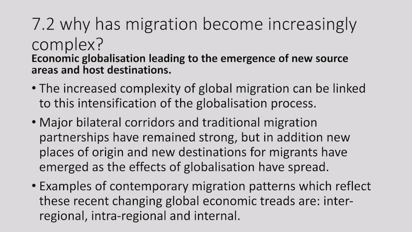 ↓↑
Migration
Revision powerpoint 7.1 what are the contemporary patterns of global migration
There has been significant
growth in the numbers