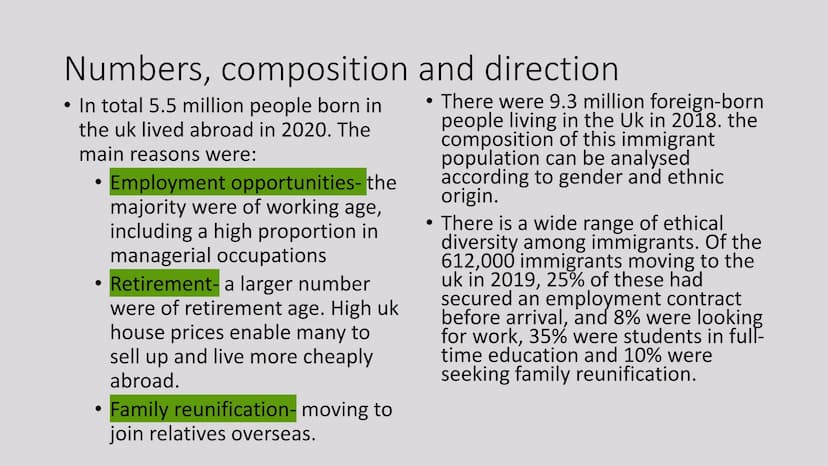 ↓↑
Migration
Revision powerpoint 7.1 what are the contemporary patterns of global migration
There has been significant
growth in the numbers