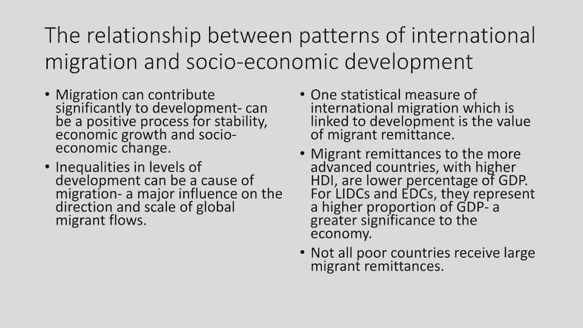 ↓↑
Migration
Revision powerpoint 7.1 what are the contemporary patterns of global migration
There has been significant
growth in the numbers