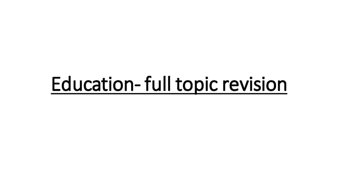 A Level Sociology Education Revision Notes PDF & AQA Study Guide