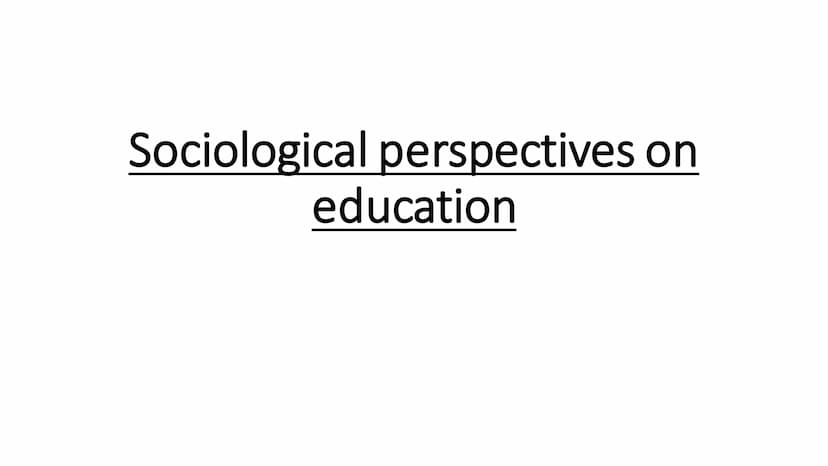 Education- full topic revision Sociological perspectives on
education Durkheim-Solidarity and skills
Solidarity-
Is necessary in society to 