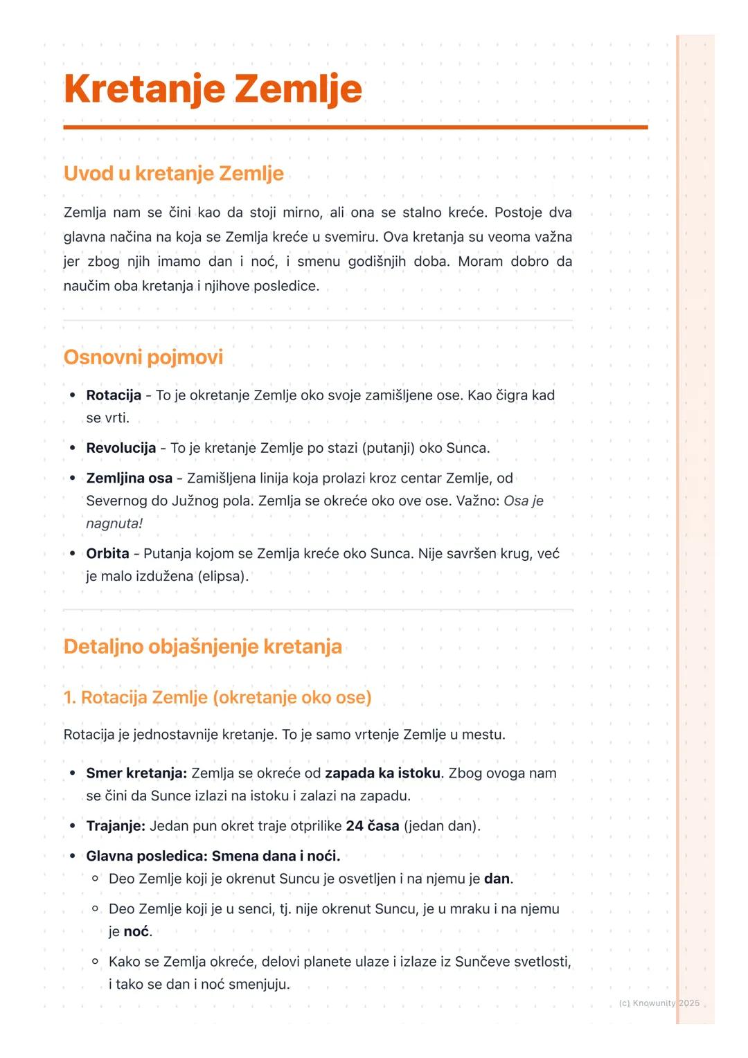 # Kretanje Zemlje

Uvod u kretanje Zemlje

Zemlja nam se čini kao da stoji mirno, ali ona se stalno kreće. Postoje dva
glavna načina na koja