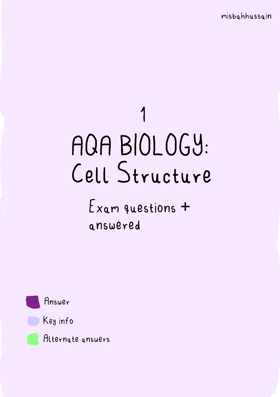 AQA Biology Paper 1: Cell Structure Exam Questions and Answers PDF