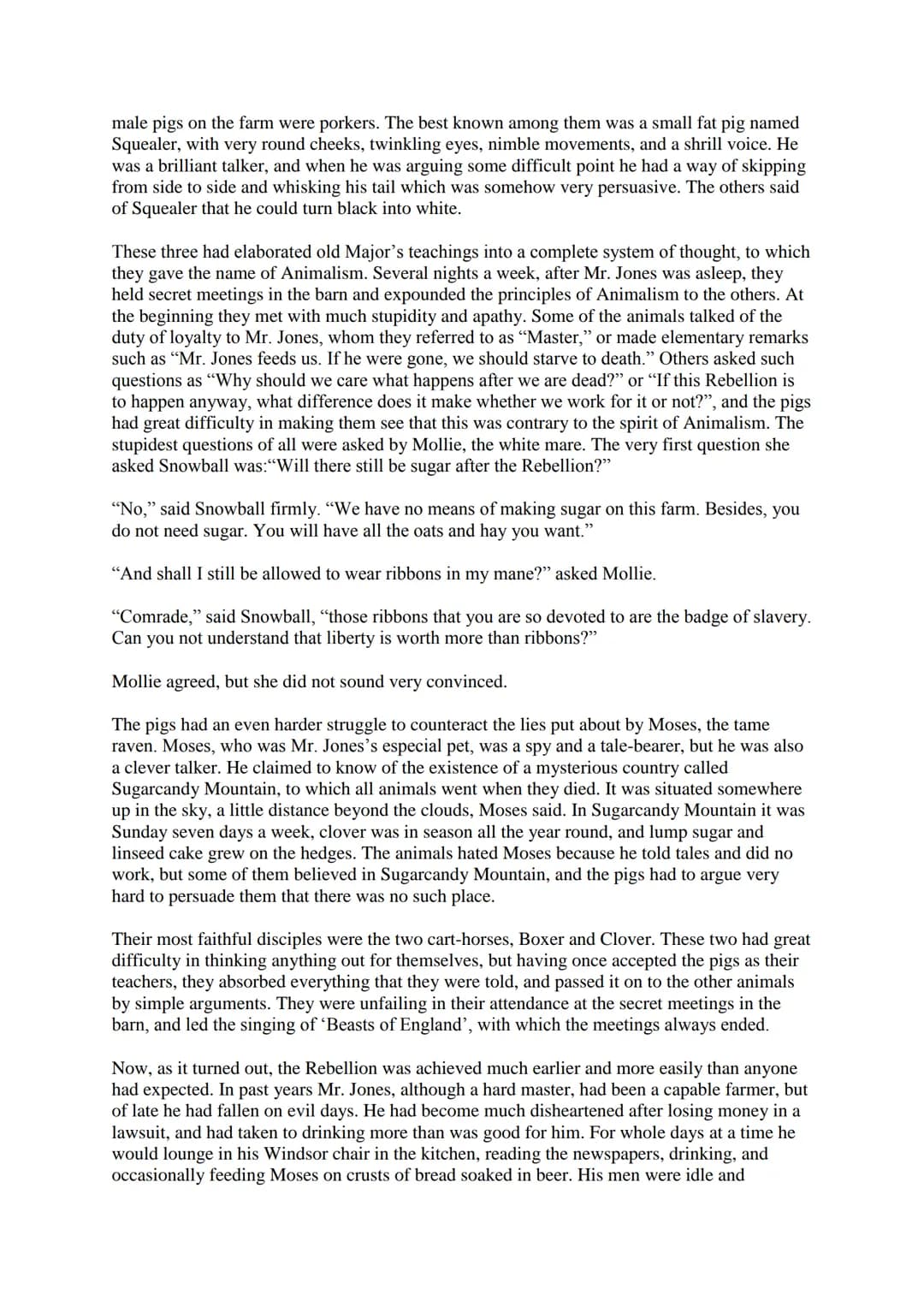 Animal Farm, by George Orwell
Chapter 1
Mr. Jones, of the Manor Farm, had locked the hen-houses for the night, but was too drunk to
remember