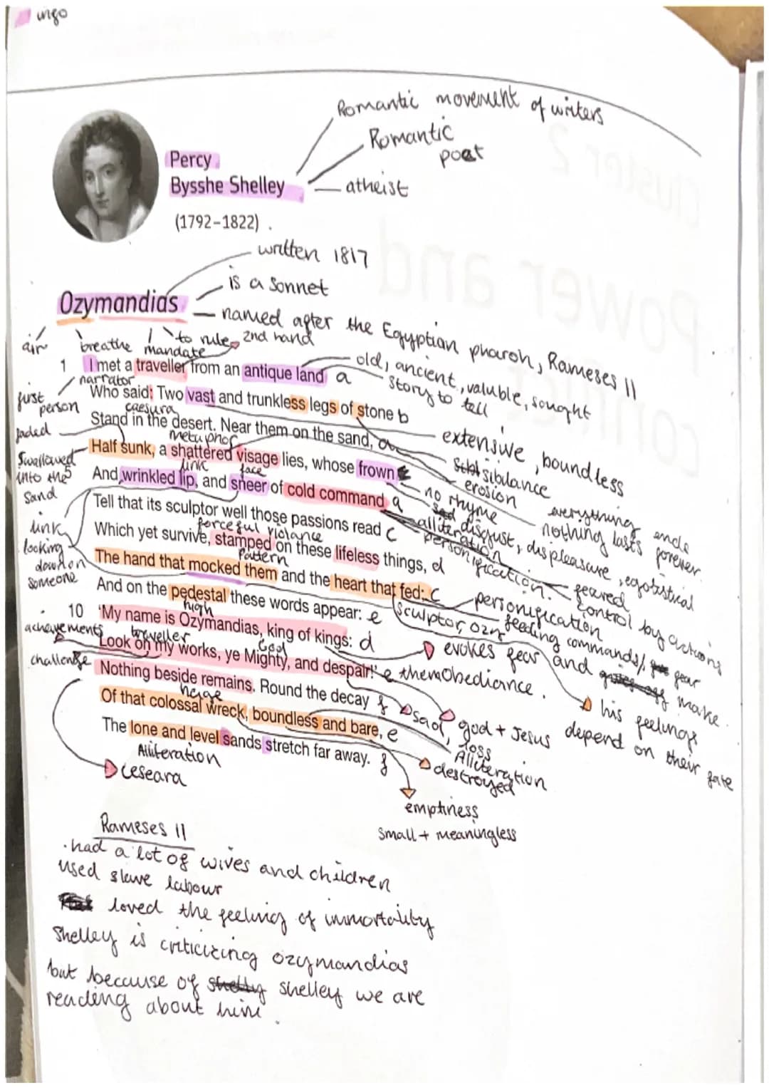 lingo
person
Percy
Bysshe Shelley
(1792-1822).
Ozymandias
air breathe / to rule 2nd hand
mandate
link
looking
dowdon
is a Sonnet
Someone
Rom