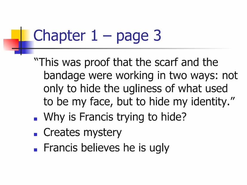 Heroes - Robert Cormier
Key Quotations Chapter 1 - page 1
"My name is Francis Joseph Cassavant
and I have just returned to Frenchtown
in Mon