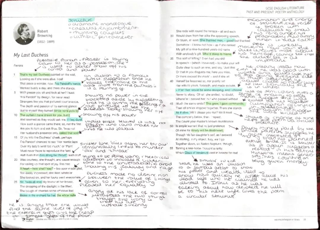 My last duchess poem annotated 