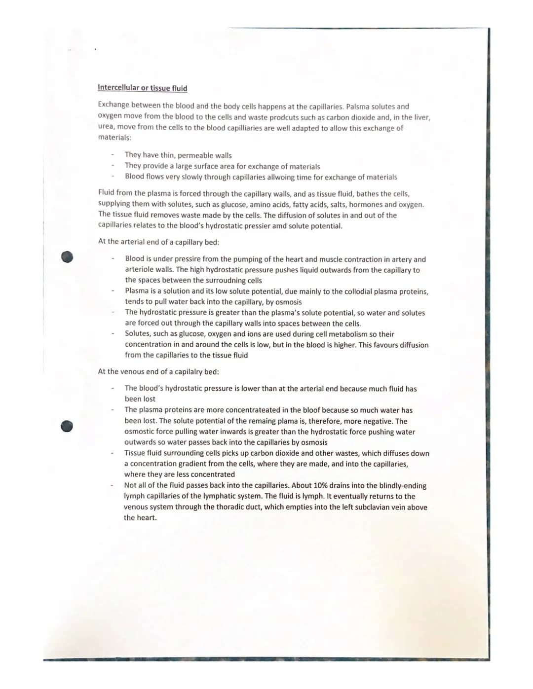 Features of a transport system
Transport systems in animals have:
Transport in animals notes
a suitable medium in which to carry materials
a