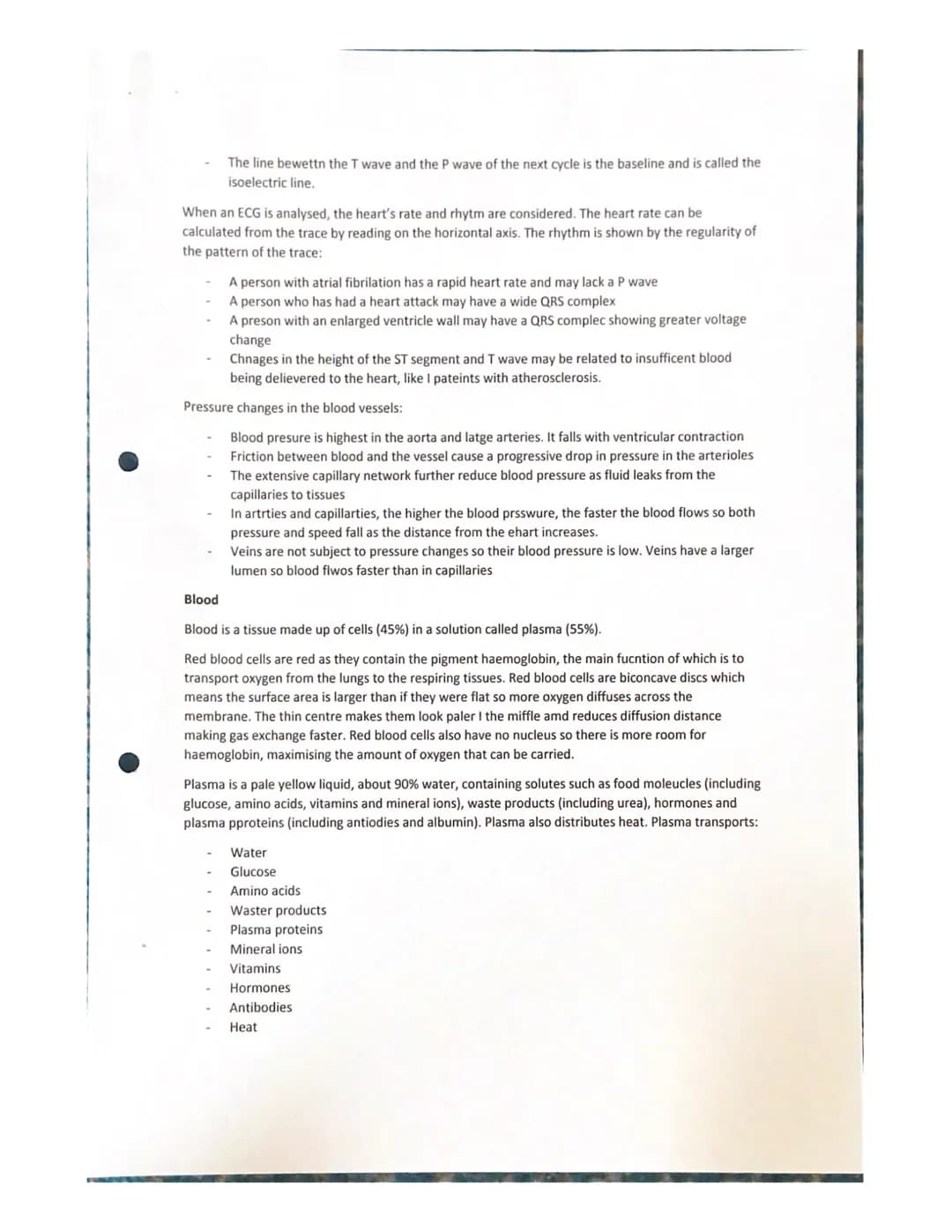 Features of a transport system
Transport systems in animals have:
Transport in animals notes
a suitable medium in which to carry materials
a
