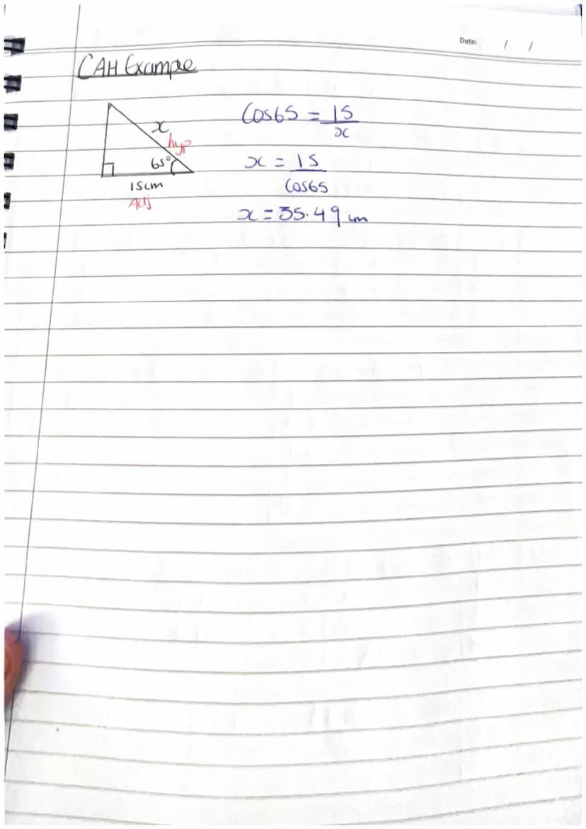 15
Today's mood:
Craving coffee
Maths
Trigonomery & SONCAHTOA, Sin, Cos, Tan
SOH
/SXH
Sin ero
H
40A Example
Too
LM
13cm
Sin Example
00
Opp
1