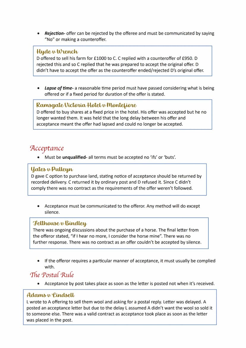 Contract
Formation INTRODUCTION
•
Definition of a Contract- an agreement which is binding in law/ one that the court
will enforce.
INTENTION