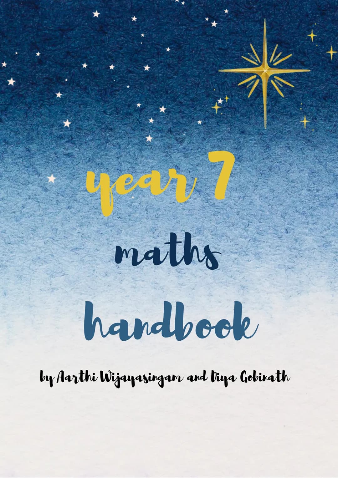 year 7
maths
handbook
by Aarthi Wijayasingam and Diya Gobinath CONTENTS
Angles
Sequences
Percentage
Ratio and
Proportion
Circle
Pythagoras
T