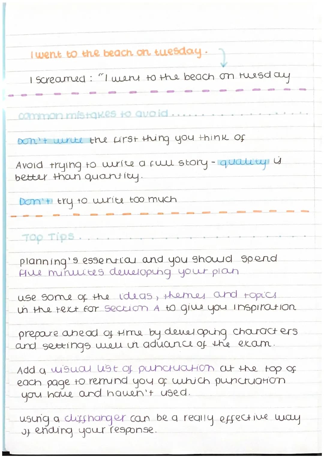 English language revision
note taking-
Spotlight on GCSE Language: paper 1 question 5:
what the question is asking you to do
what you should