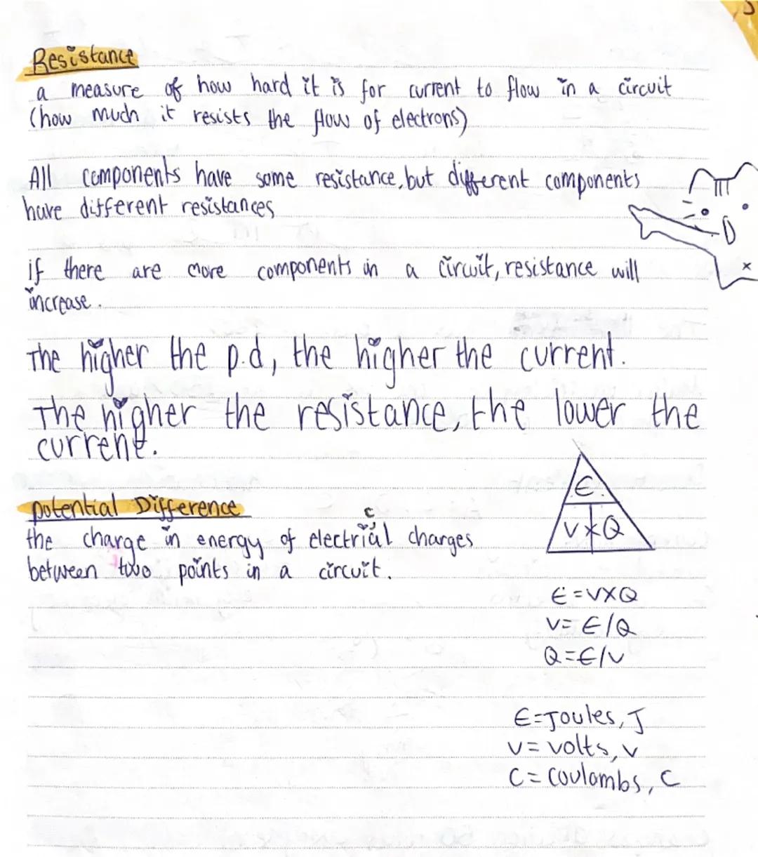 --- OCR Start ---
SERIES Y PARALEL
circuits
V
IR
V=1xR
R=V/I
I=V/R
I = amps, A
V= volts, v
R= ohms, -2
e.g. A 4.0 resistor
in a cicuit has a