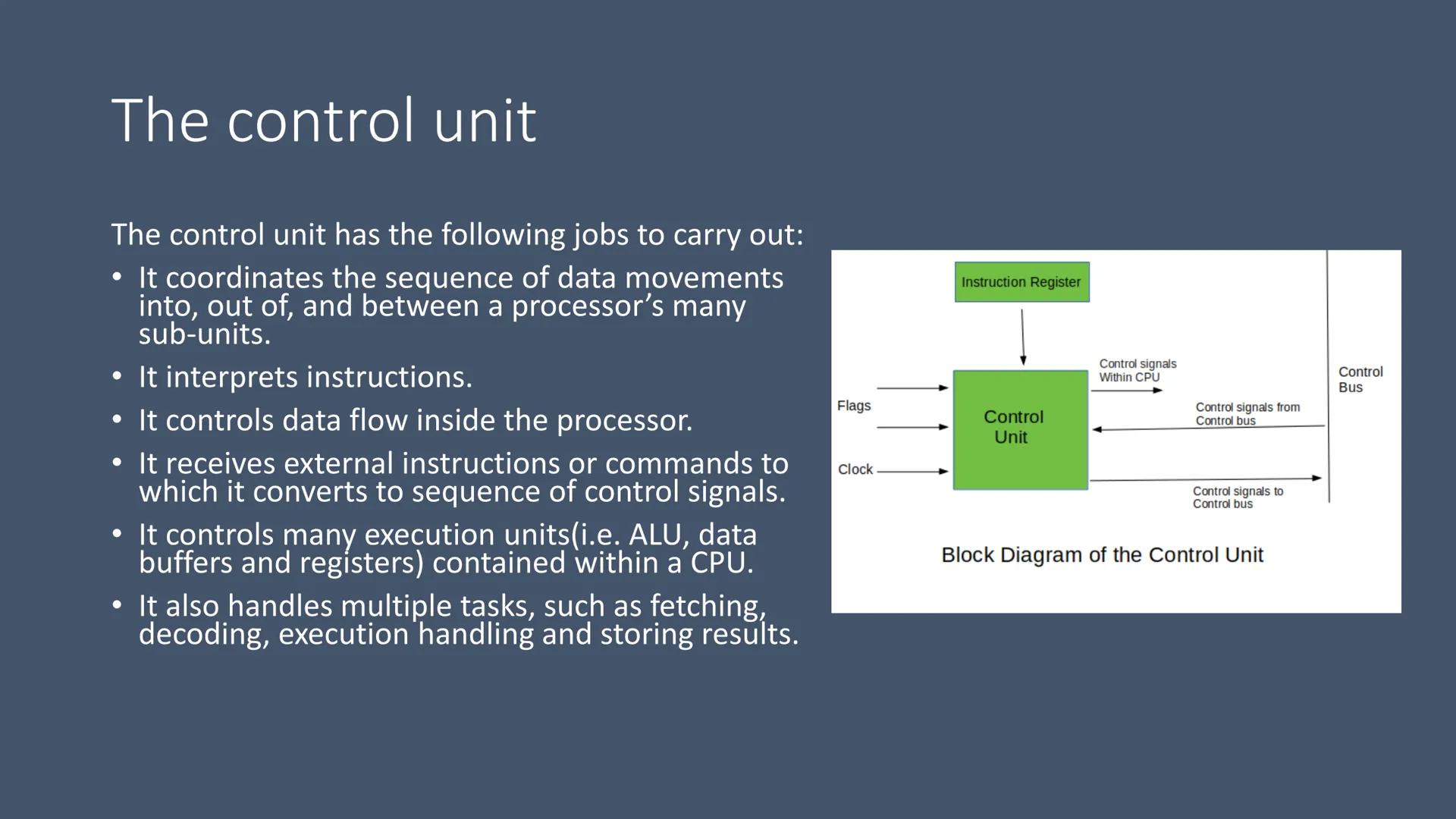 1.1.1 Characteristics of
Contemporary Processors Content
The arithmetic and logic unit
• The control unit
•
●
Registers:
• Accumulator
●
Pro