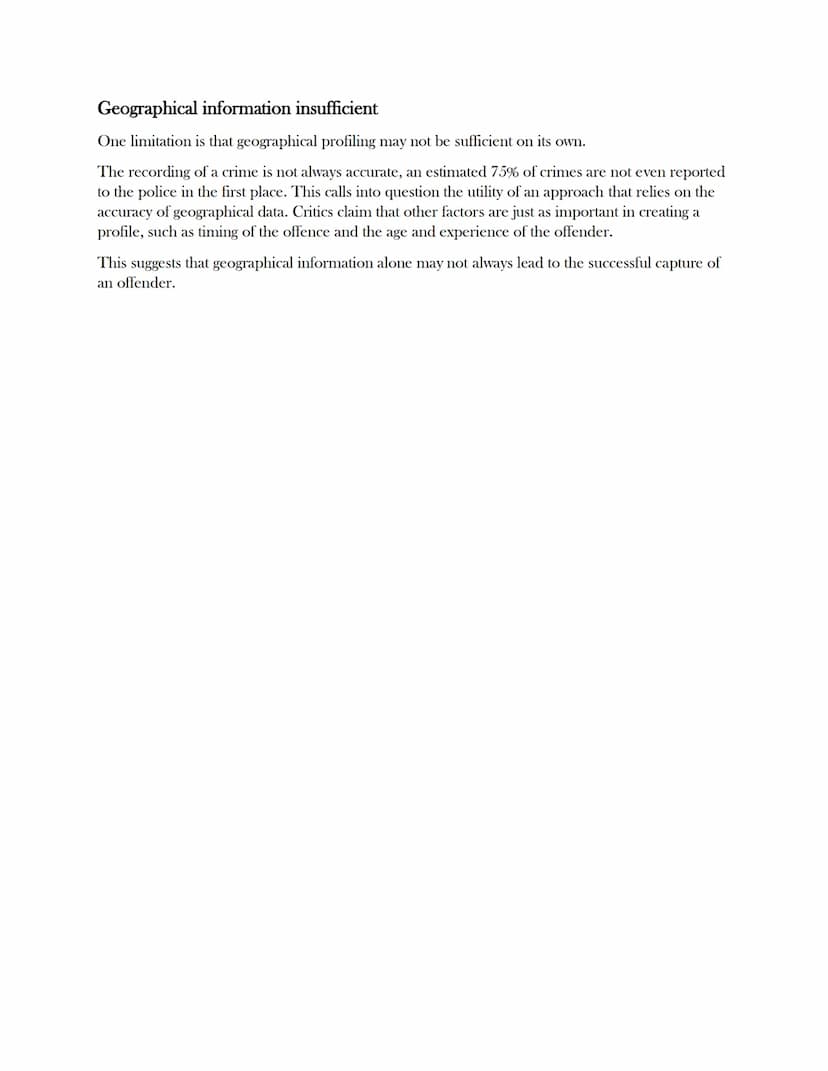 Forensic psychology.
The top-down approach.
AO1:Offending profiling
Offending profiling- A behavioural and analytical tool that is intended 