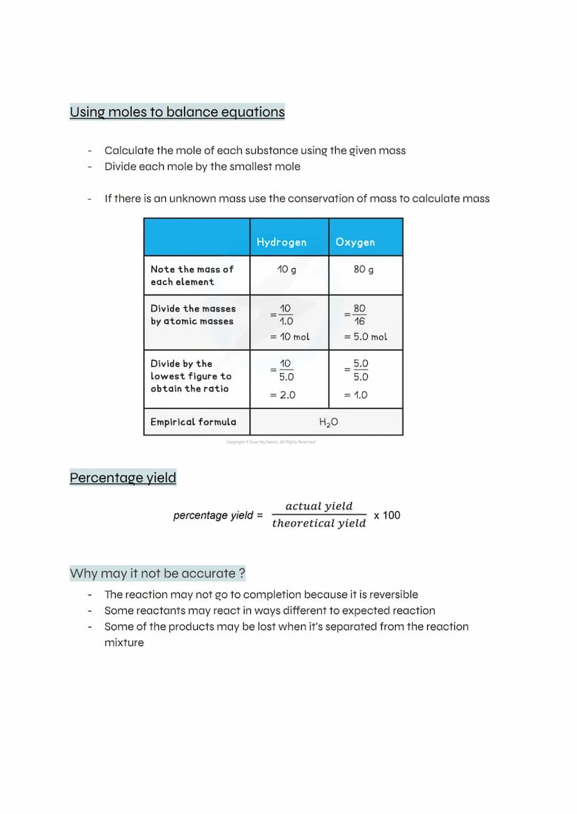 Topic 3: Quantitative Chemistry
Conservation of mass
Law of conservation of mass
No atoms are lost or made during chemical reaction
Mass of 