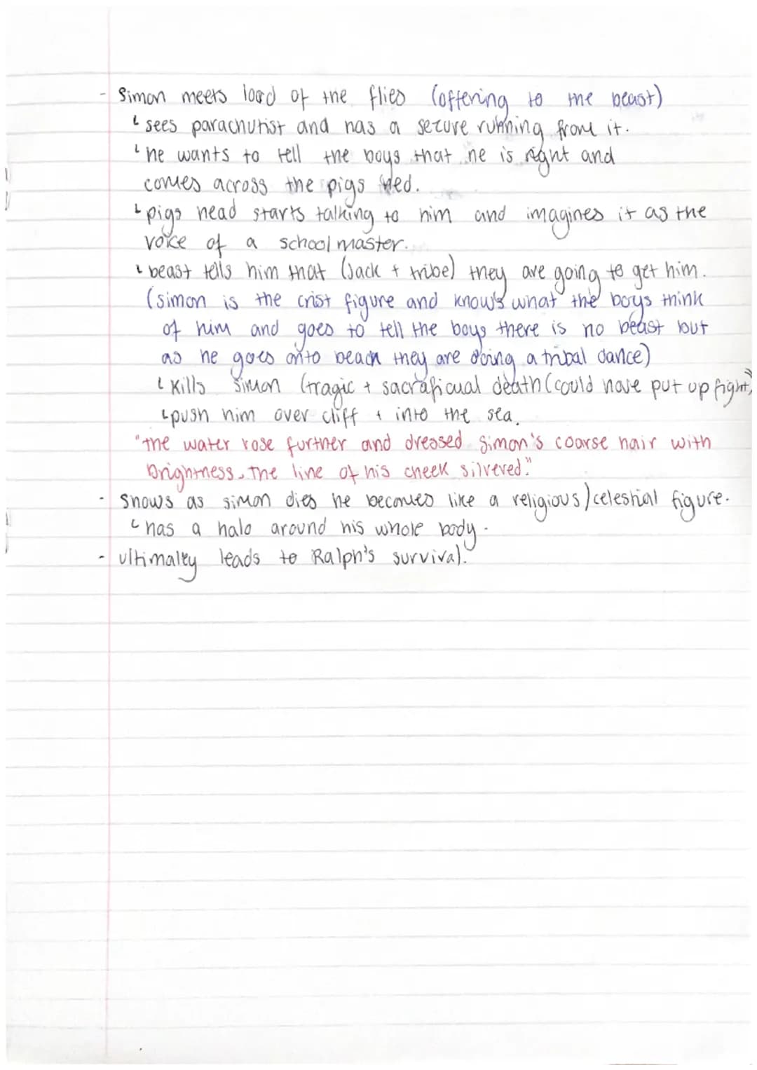 Lord of the Flies
+ Summary
1
Chapter
-group of choir
boys
- innocence, playfulness, excitment
decide to elect a leader (order)
4 Ralph + Ja