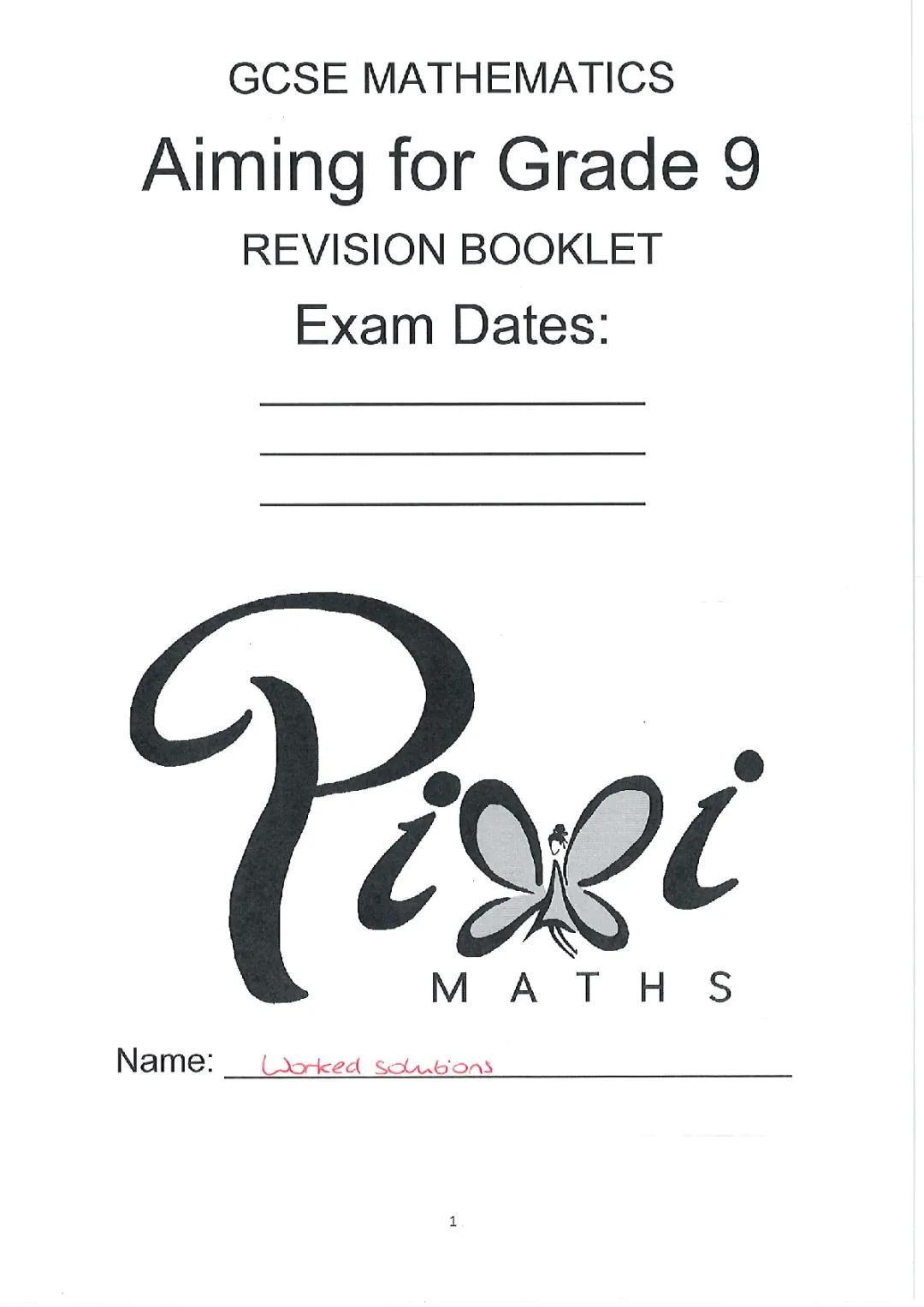 Grade 9 Maths Solutions and Revision Booklets - Free PDF Downloads