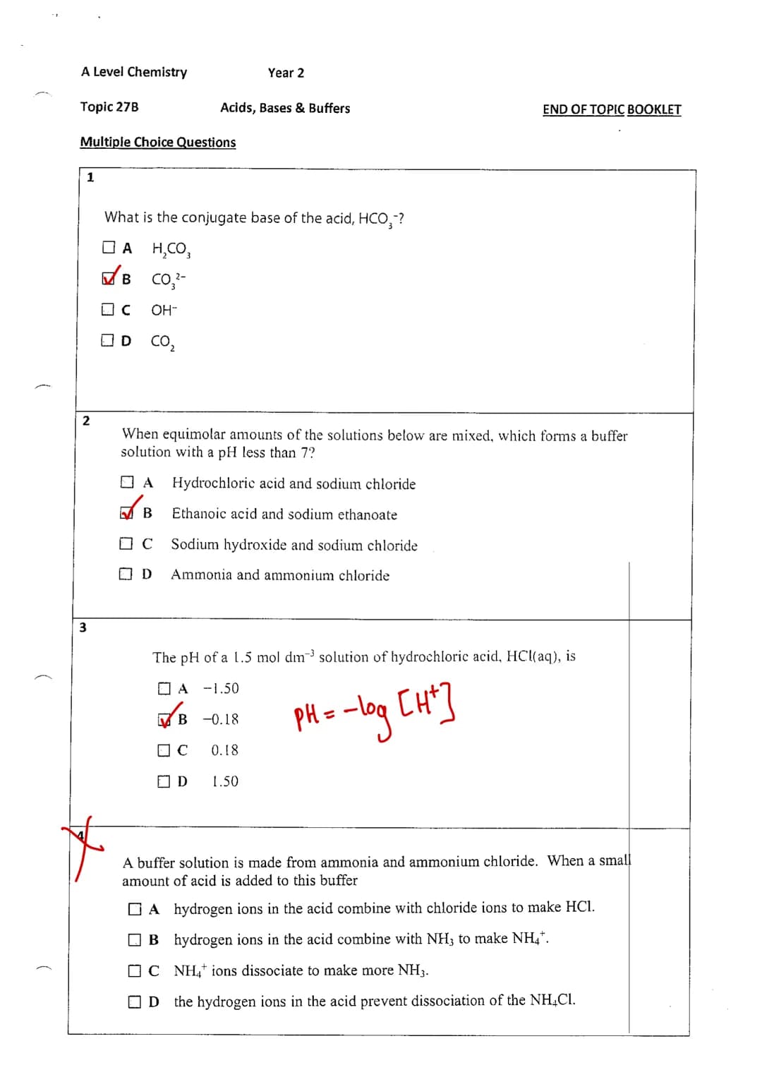 Completed
Name
Date set
Date due
Part 1
Maximum
Part 2
Overall Score
Feedback
Topic 27B
Multiple Choice Questions
12
A Level Chemistry Year 