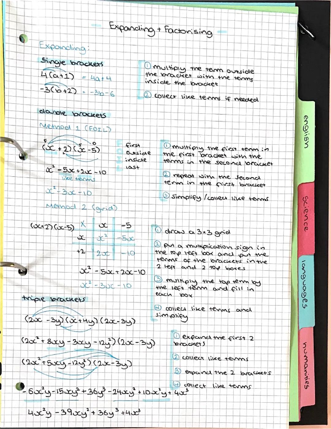 Expanding brackets maths