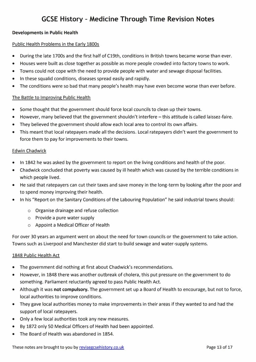 GCSE History - Medicine Through Time Revision Notes
TOPIC 5-MEDIEVAL
Background Information
Wars destroyed the Roman public health systems a