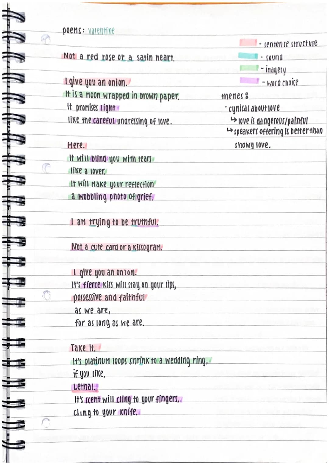 poems: Valentine
Not a red rose or a satin neart.
I give you an onion.
It is a moon wrapped in brown paper.
It promises light
like the caref