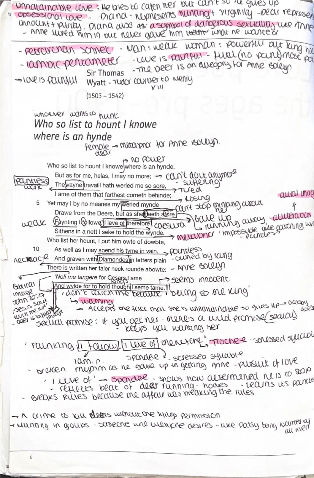 English Literature A level- Who so List to hount 